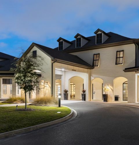 The Claiborne at Baton Rouge exterior view of senior community pool