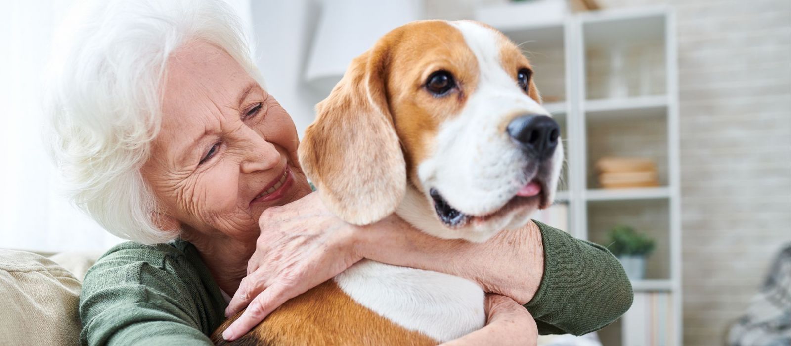 Senior woman with dog