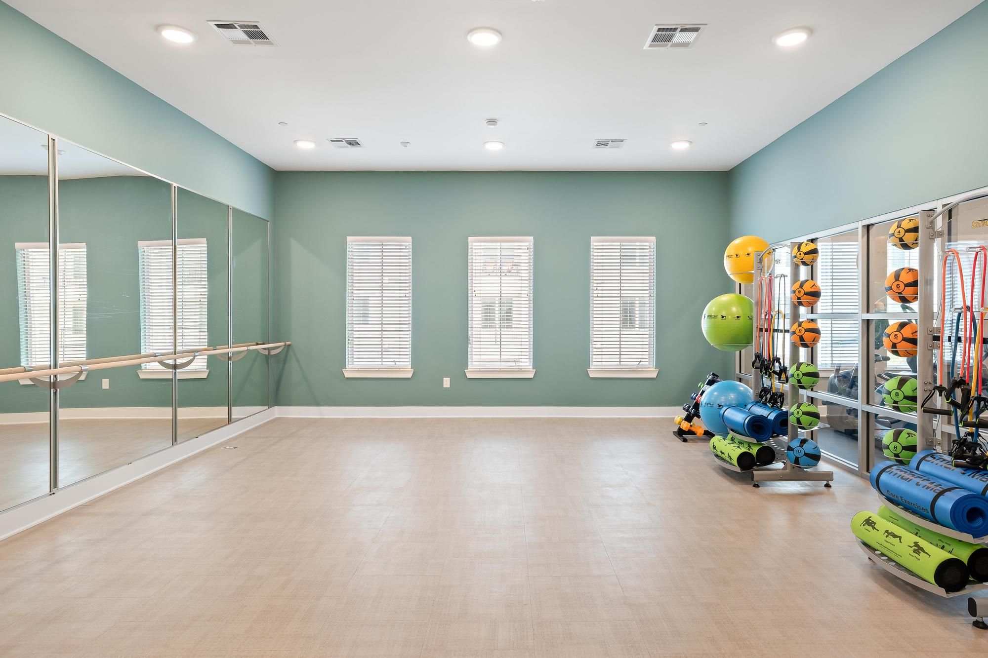 The Claiborne at Brickyard Crossing yoga studio