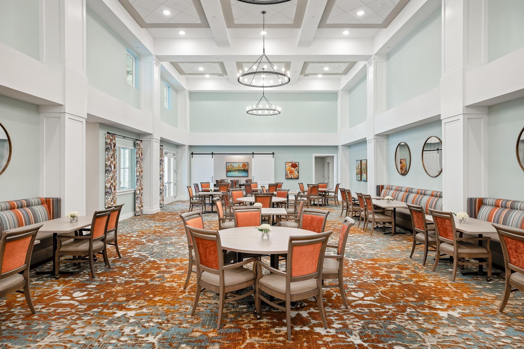 The Claiborne at Brickyard Crossing assisted living dining area