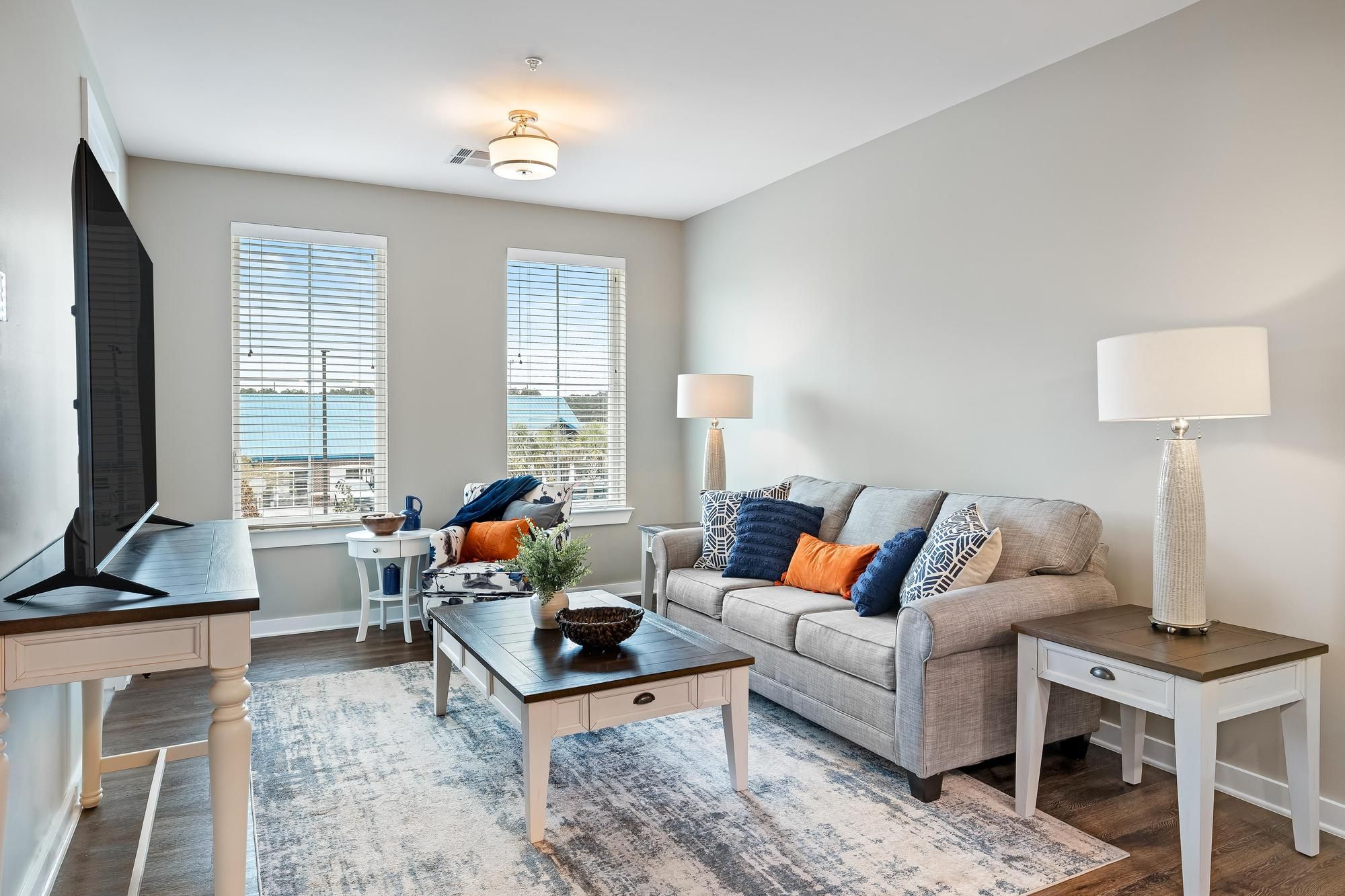 The Claiborne at Brickyard Crossing independent living apartment living room