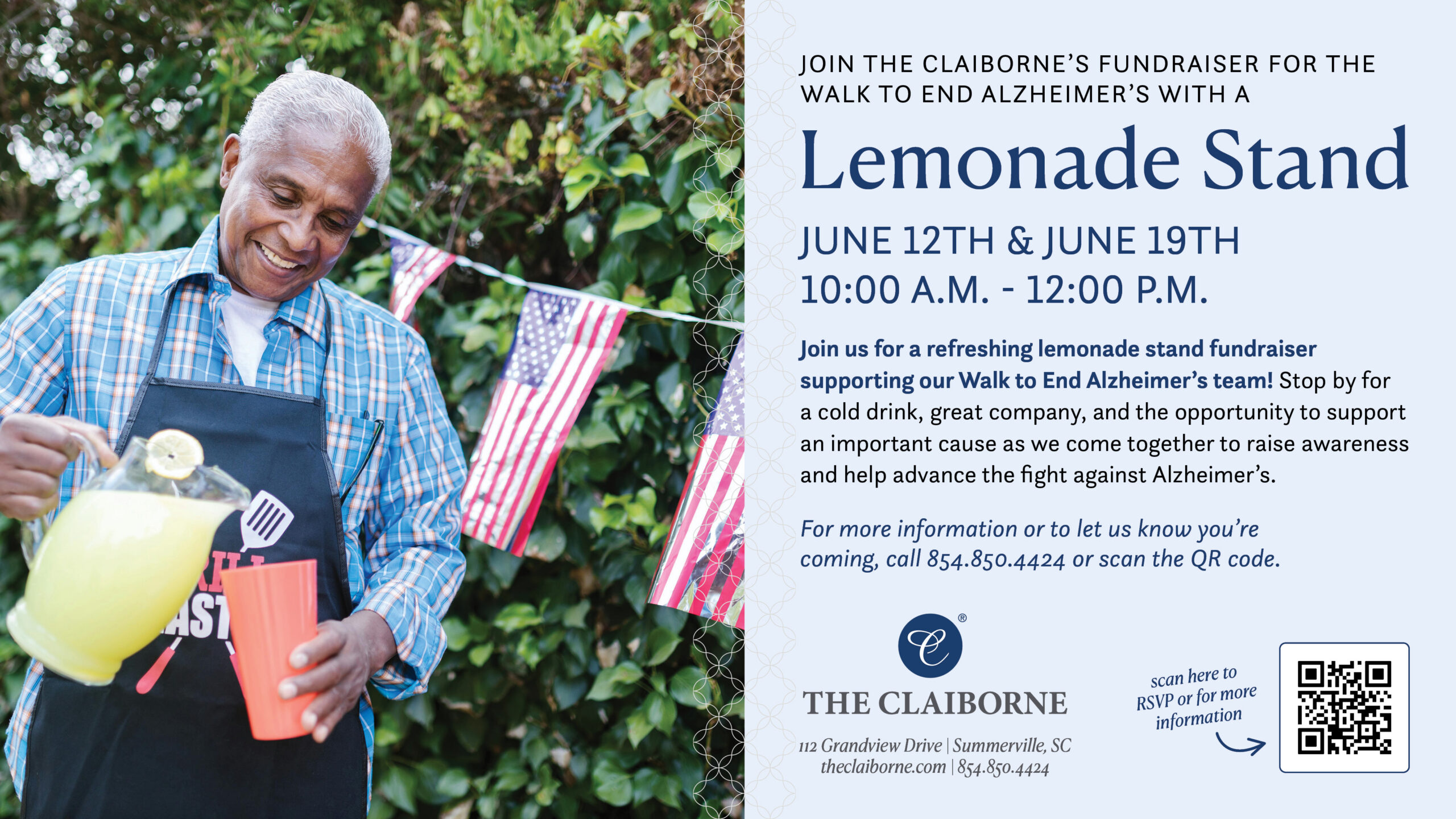 Lemonade stand event to support walk to end Alzheimer's graphic.