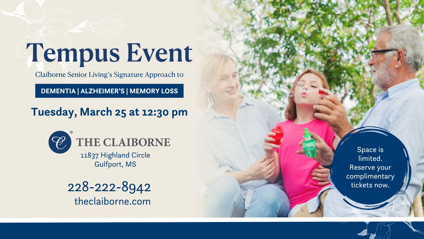 Tempus memory care event Claiborne Gulfport