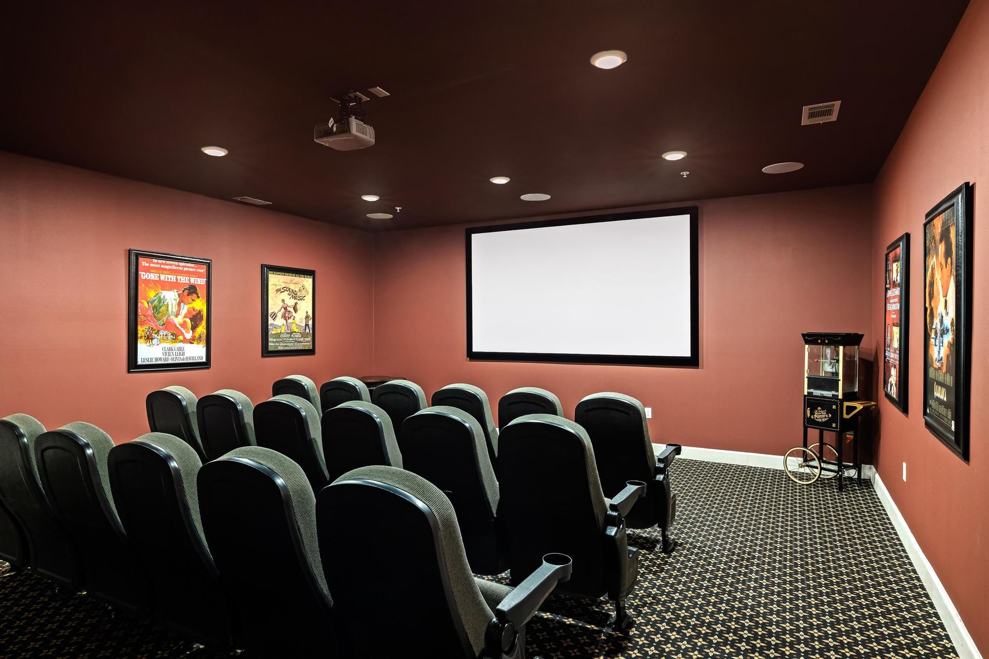 The Claiborne at Hattiesburg movie theater with comfortable seating and surround sound