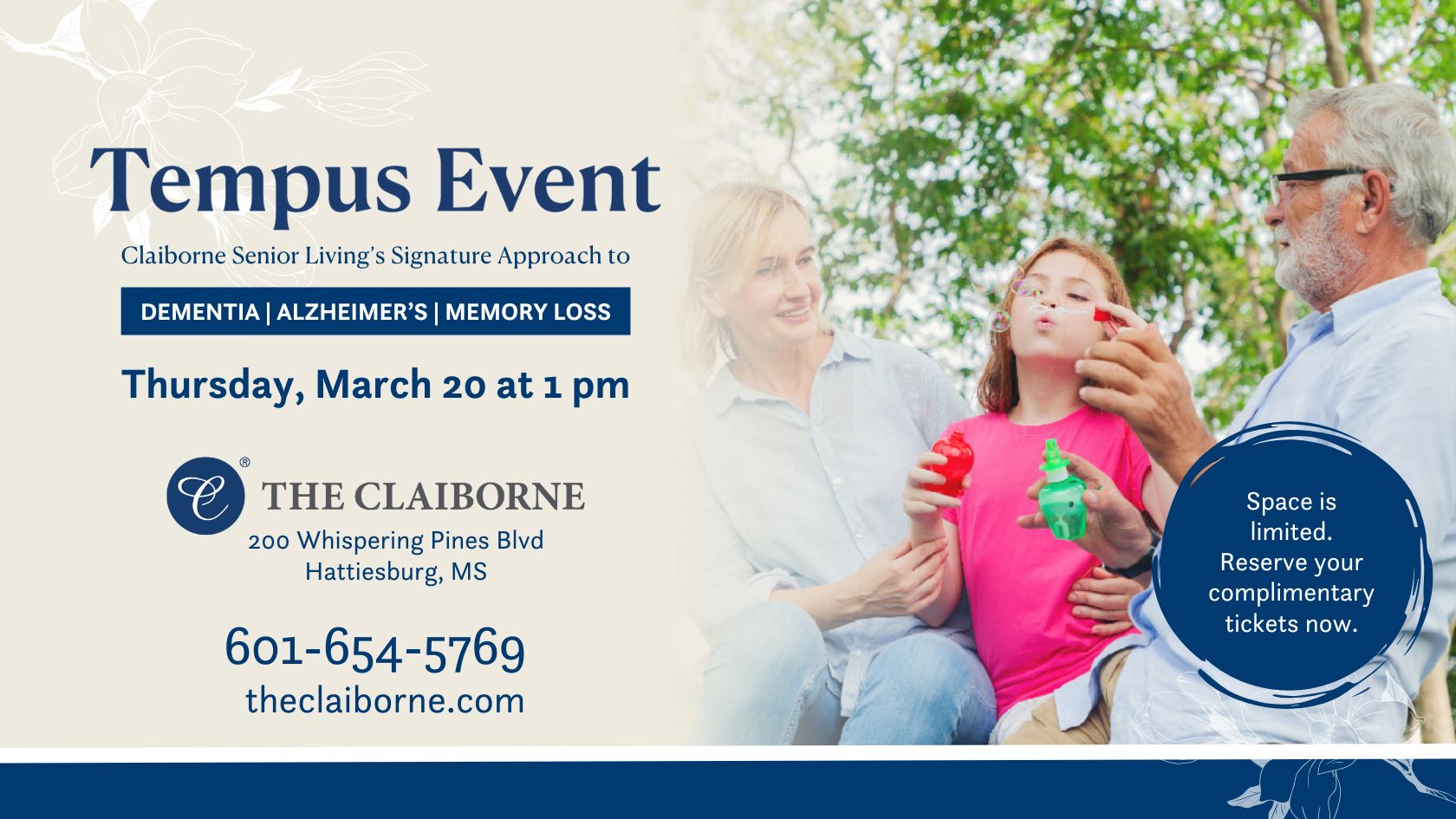 Tempus memory care event Claiborne Hattiesburg