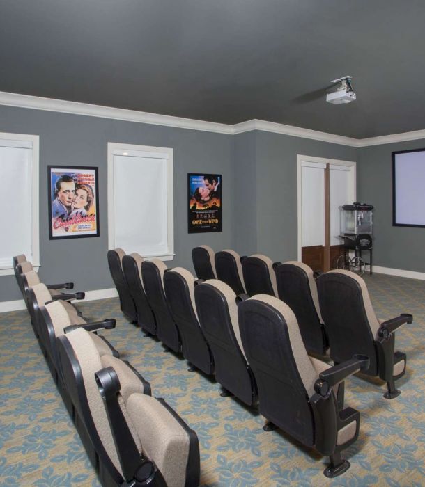 The Claiborne at McComb senior living community movie theater