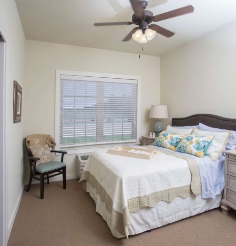 The Claiborne at McComb senior apartment bedroom