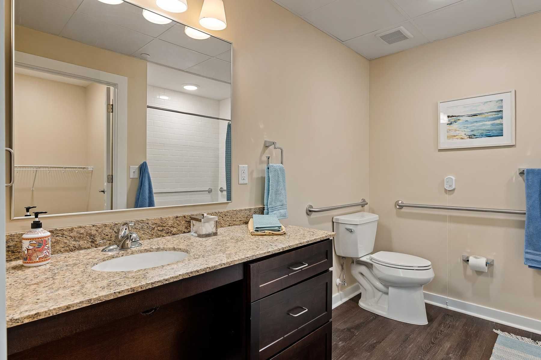 The Claiborne at Newnan Lakes assisted living bathroom with accessibility features