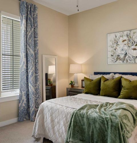 The Claiborne at Newnan Lakes senior apartment bedroom