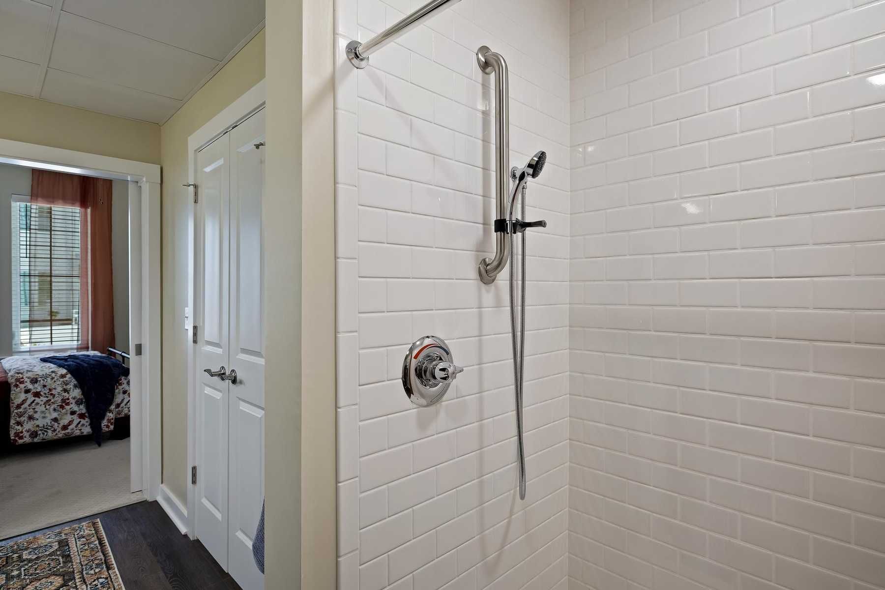 The Claiborne at Newnan Lakes apartment zero-entry shower