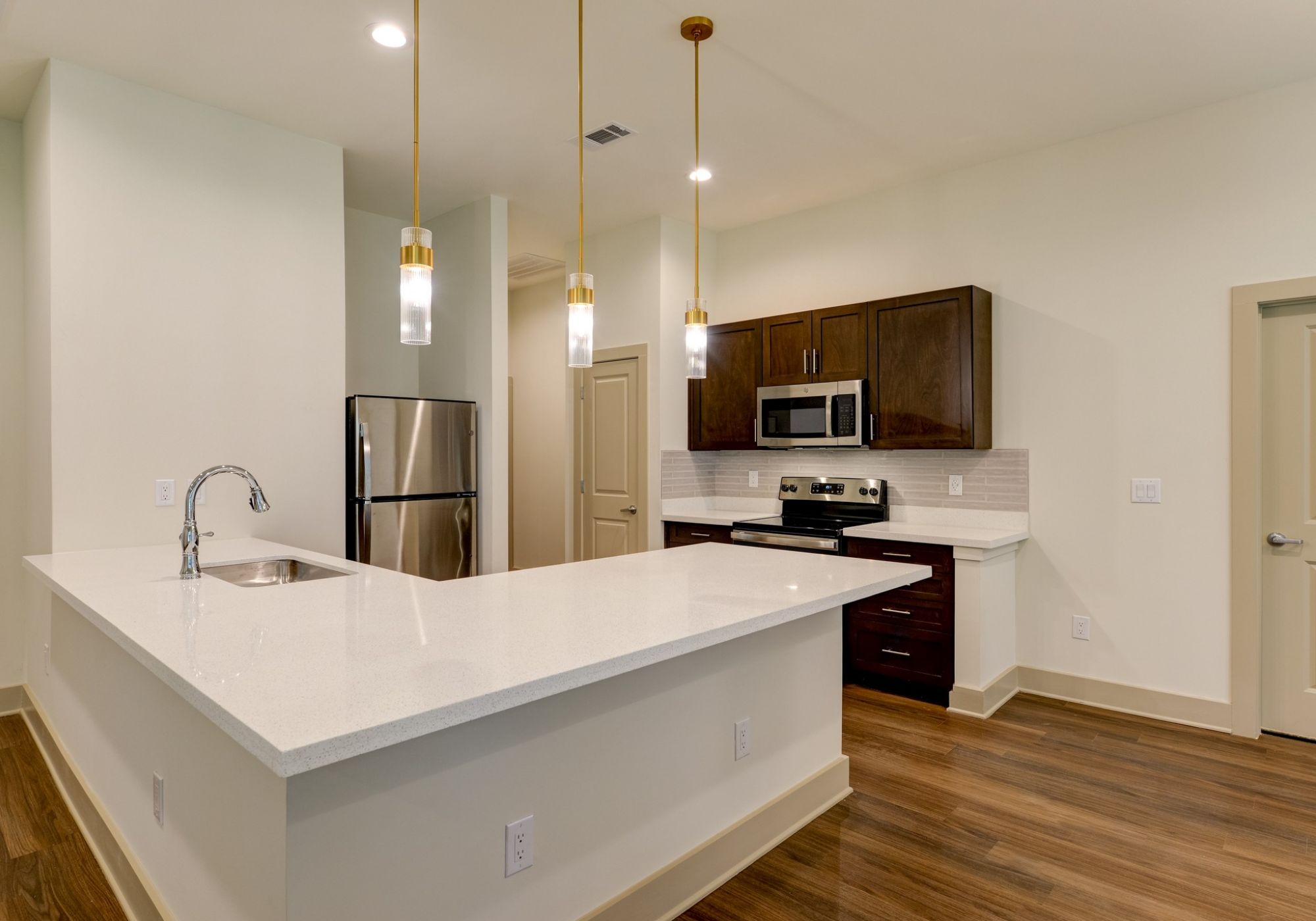 The Preserve at Meridian senior living community full kitchen with high-end finishes