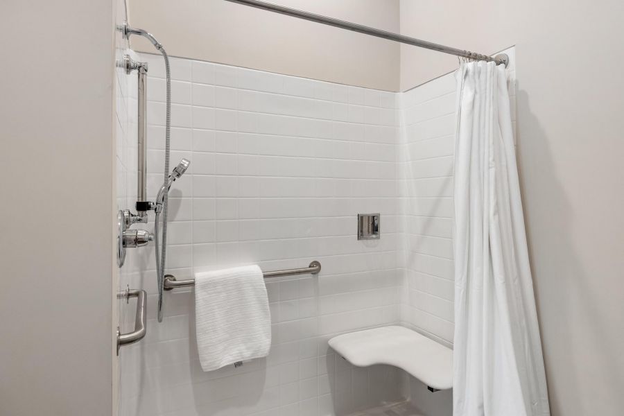 The Preserve at Meridian senior living community one bedroom apartment bathroom