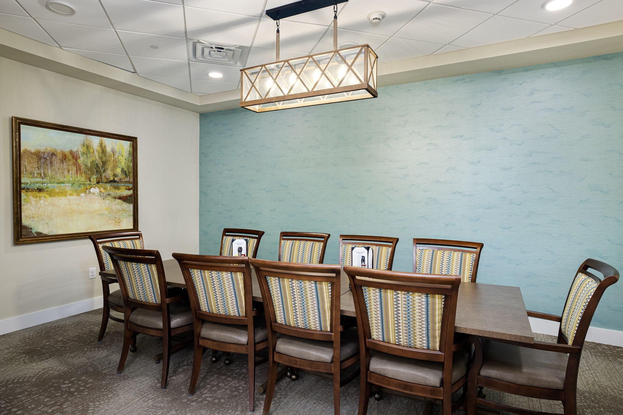 The Claiborne at Shoe Creek private dining room for senior residents