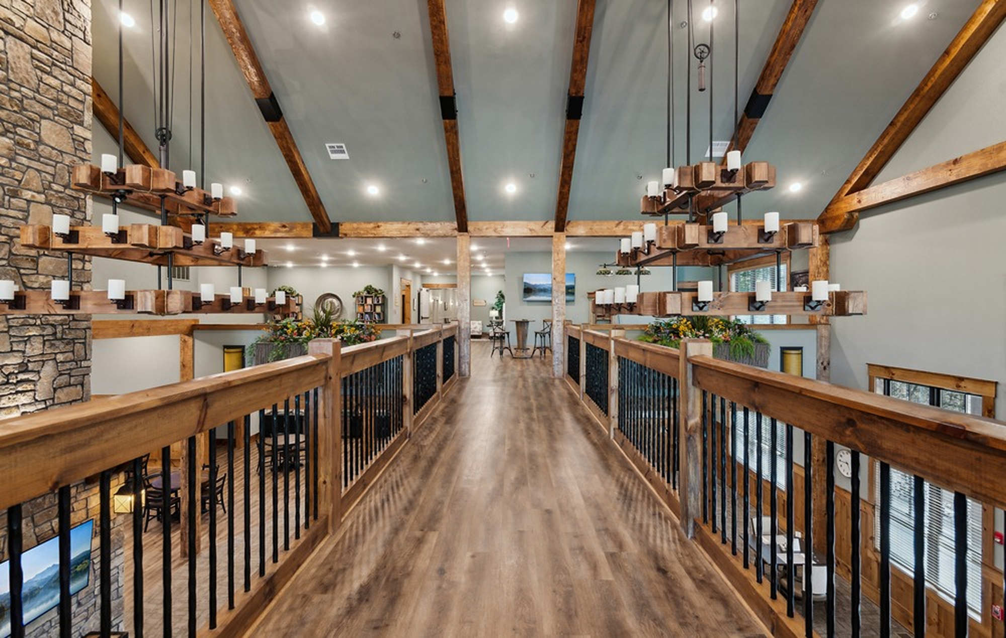 The Timbers on Blackwell Creek upper-level interior walkway