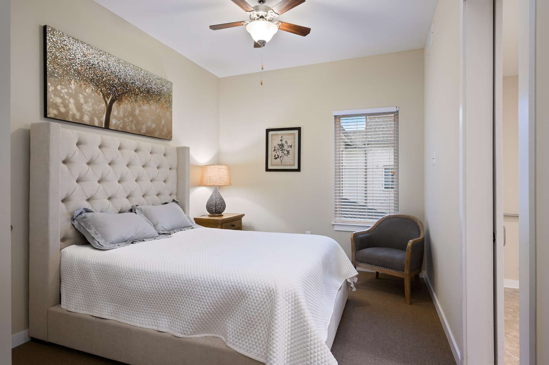 The Claiborne at West Lake assisted living residence bedroom